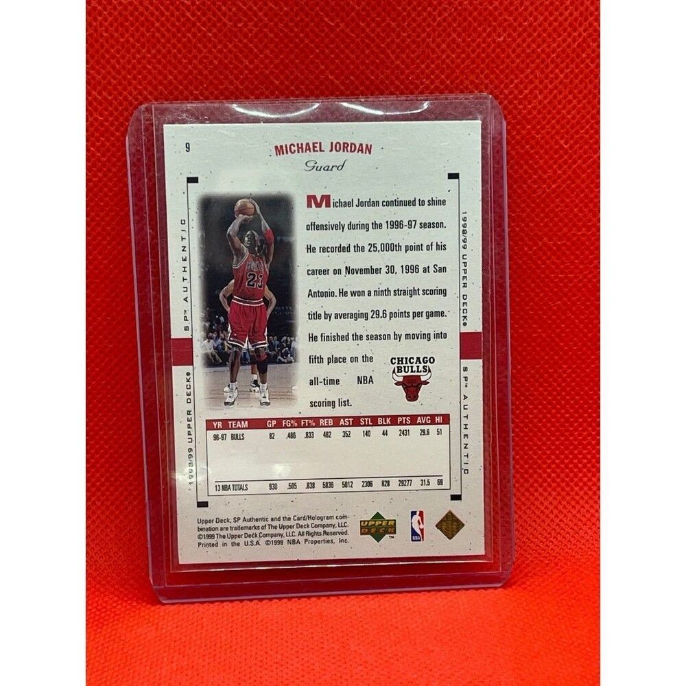 Michael Jordan Card1998-99 Upper Deck SP Authentic #9 - Picture 2 of 2